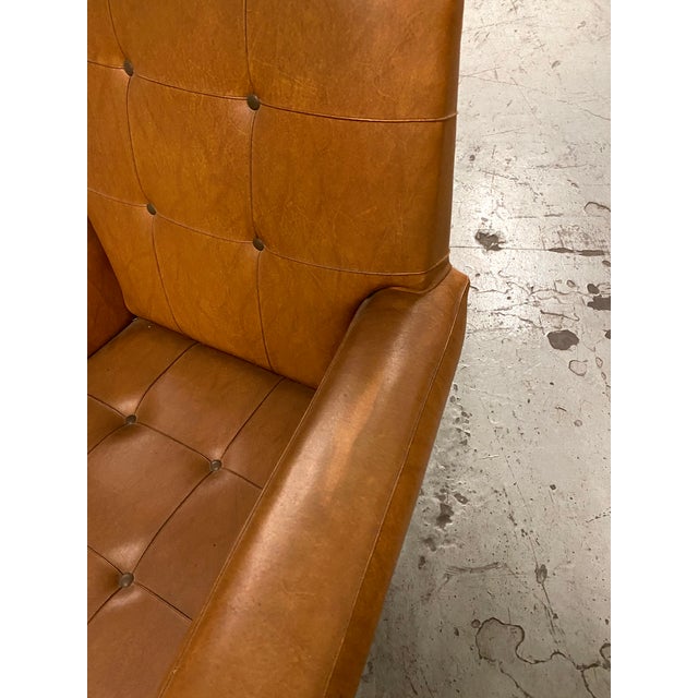 Vintage Cubist Leather Lounge Chair For Sale - Image 12 of 16