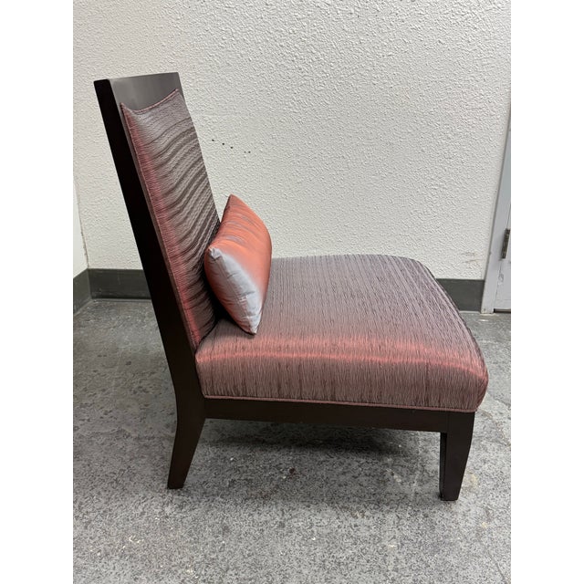 Bright Chair Furniture Lorin Raspberry Red Silk Chair + Lumbar Pillow For Sale - Image 9 of 12