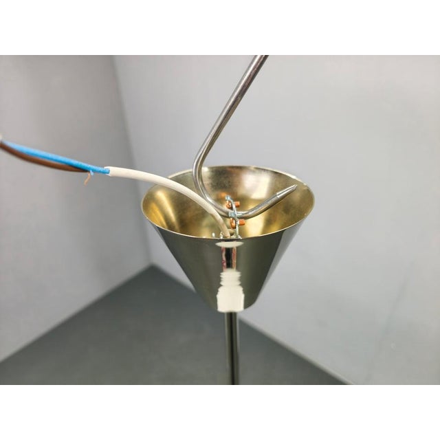 Silver Art Deco Pendant Light in Chrome & Milk Glass, 1970s For Sale - Image 8 of 12