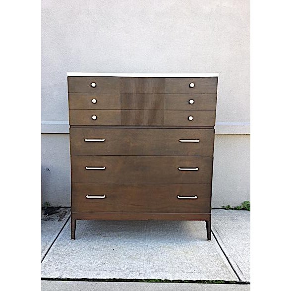 1950s Mid Century Modern Sieling Cedar Chest High Boy Dresser