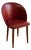 Red Vinyl Barrel Accent Chair With Tapered Wood Legs Mid-Century Modern 1960s For Sale