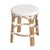 Wood Tobias 18 in. Seat Height Round Rattan Dining Stool, Glossy White/ Natural Rattan Frame For Sale - Image 7 of 7