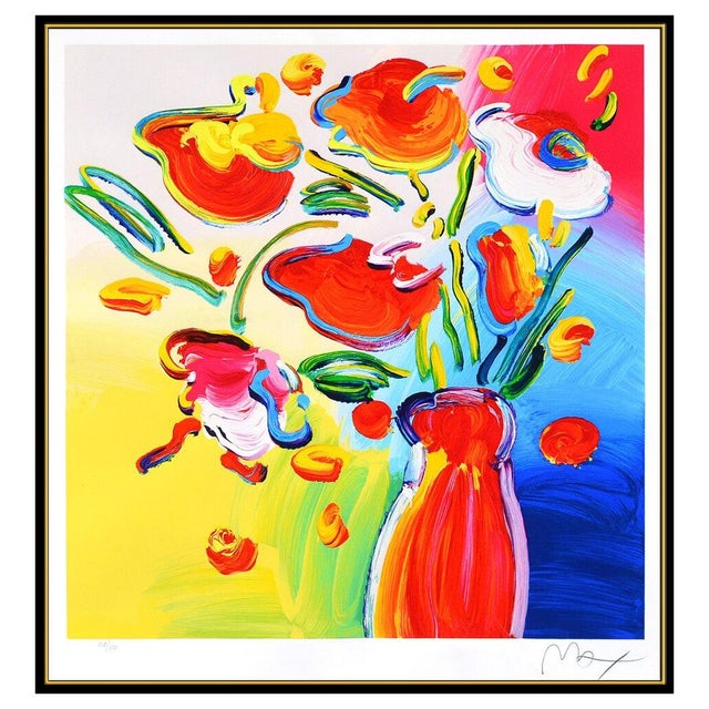 Pop Art Mid 20th Century Vase of Flowers, Peter Max For Sale - Image 3 of 6