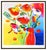Pop Art Mid 20th Century Vase of Flowers, Peter Max For Sale - Image 3 of 6