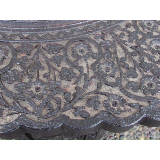Anglo Indian Antique Anglo Indian Carved Hardwod Table For Sale - Image 4 of 14