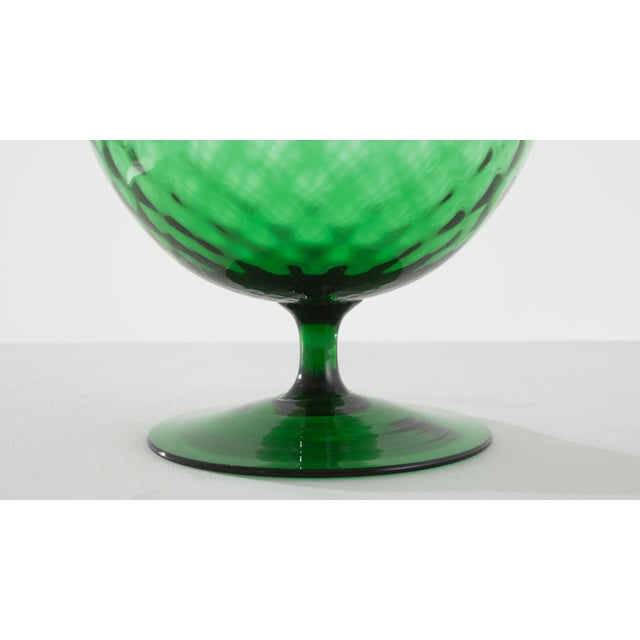 Glass 1960s Italian Green Glass Goblet For Sale - Image 7 of 18