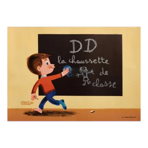 1950s French Advertisement Poster - Dd La Chaussette De Classe (Classroom)