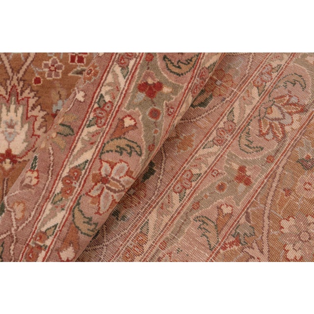 Textile Shabby Chic 1990's Floral Pak-Persian Brown/Green Wool Rug - 8'1'' X 10'10'' For Sale - Image 7 of 9