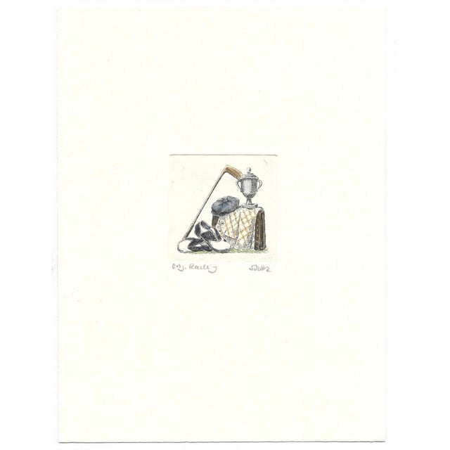 Illustration Set of Four Golf Color Etchings For Sale - Image 3 of 6