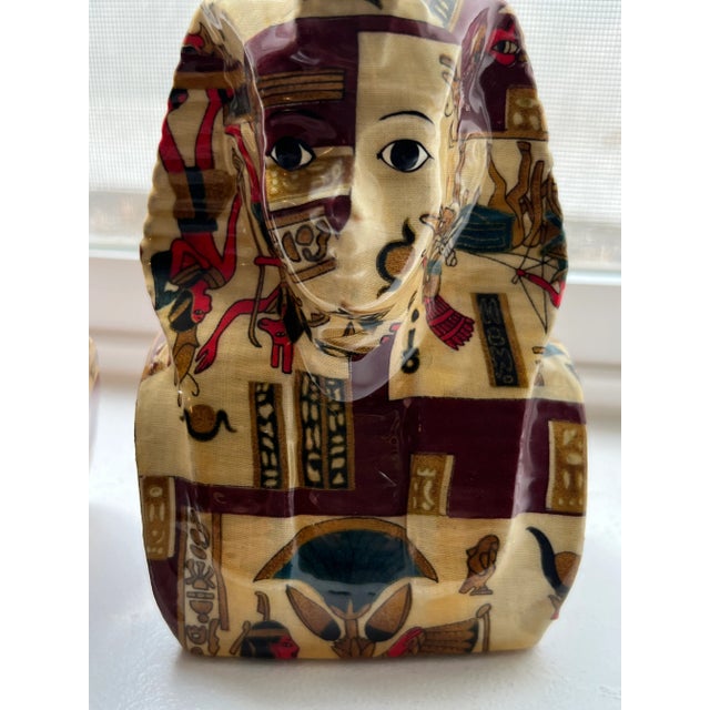 Faux Decoupage Egyptian Cleopatra Bookends - a Pair For Sale In Denver - Image 6 of 9