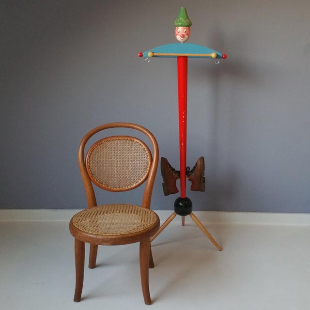 Red Wooden Children's Valet Stand, 1950s For Sale - Image 8 of 9