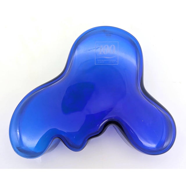Alvar Aalto's Iittala Cobalt Blue "Savoy" Glass Bowl For Sale - Image 10 of 13