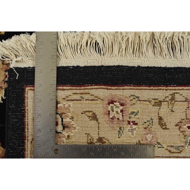 Tabriz Rug 8’6” X 11’9” Black Wool/Silk Traditional Hand-Knotted Oriental Carpet For Sale - Image 15 of 15