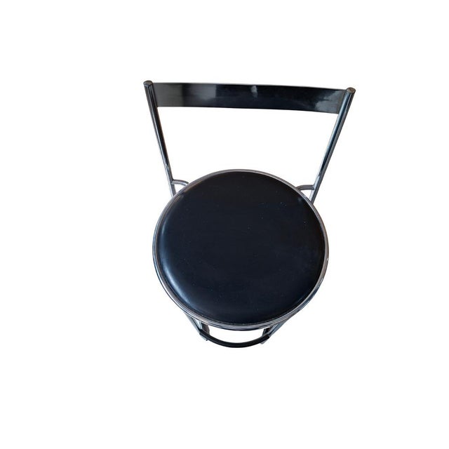 1970s Vintage Stools in Chrome and Leather, 1970s, Set of 2 For Sale - Image 5 of 9