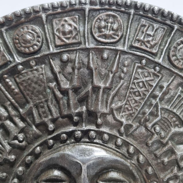 Mid-Century Modern Mid-Century Modern Brutalist Metal Wall Plaque with Sun Motif, 1970s For Sale - Image 3 of 9