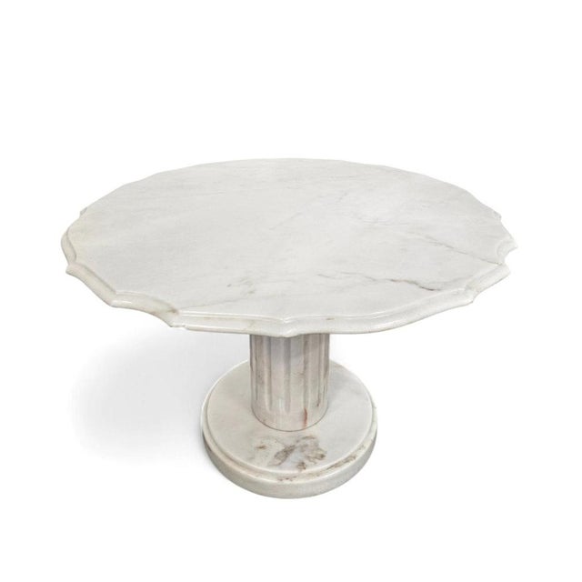 White drapery marble Italy / Neo Classic side / coffee table Height 54Dept 80Width 80 cm