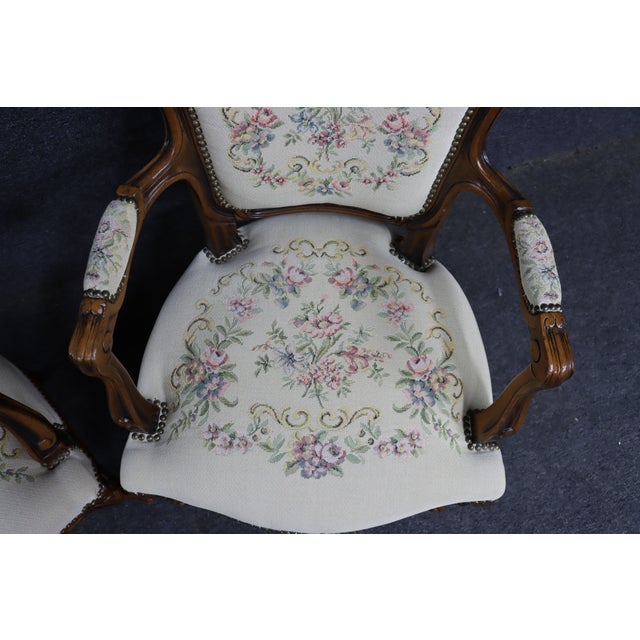 Cream Pair of Chateau D’Ax Italian Carved Armchairs For Sale - Image 8 of 16