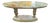 Oval Brass and Onyx Marble Console Coffee Table with Greek Nymphs, 1960s For Sale