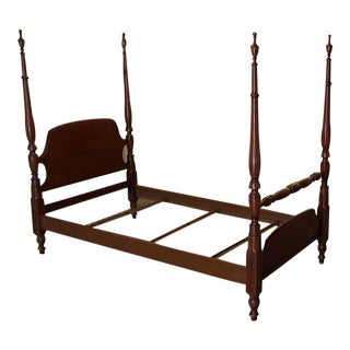 Vintage Wooden Twin Poster Bed For Sale