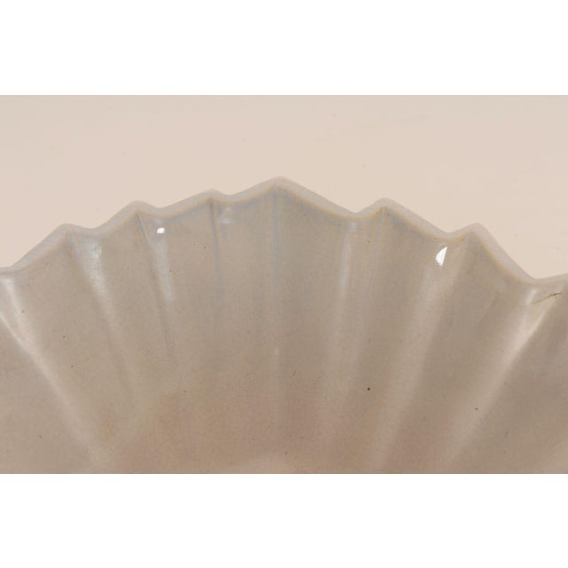 Art Deco Blue and White Matte Ceramic Lorbeek Console Bowl by Weller Pottery For Sale - Image 14 of 18