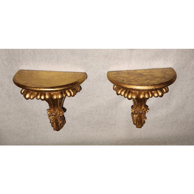 Gilded Wall Bracket in Resin, 1970s For Sale - Image 11 of 18