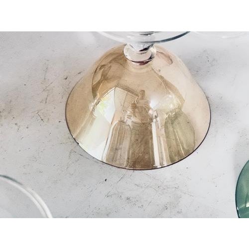 Vintage Chromatic Colored Champagne Glasses, Set of 6 For Sale - Image 5 of 16