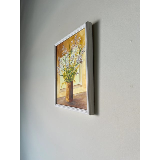 Impressionist 90's Vintage Still Life Oil - Watercolor Painting, Signed For Sale - Image 3 of 12