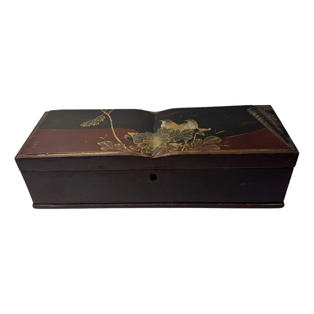 Antique Japanese Shikki Lacquer Box, 1920s For Sale