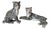 1970s Italian Black & White Majolica Snow Leopard Figurines – Pair For Sale