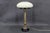 Brass Table Lamp with Wooden Base and Glass Shade, 1940s For Sale - Image 3 of 15