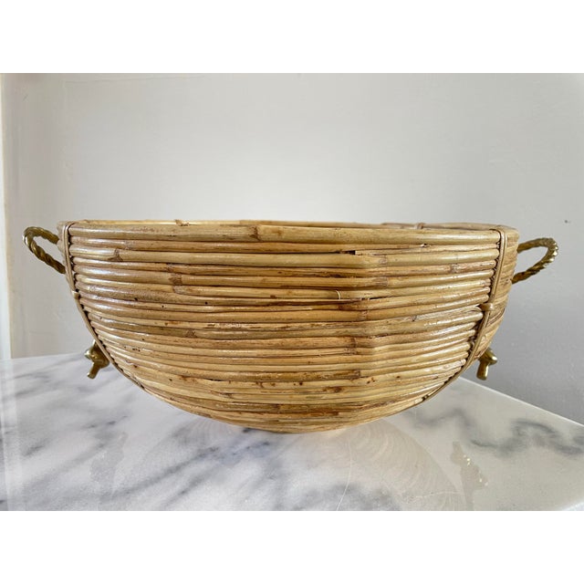 A mid-century Hollywood Regency style bowl in the style of Italian bowls designed by Gabriela Crespi. The bowl is crafted...