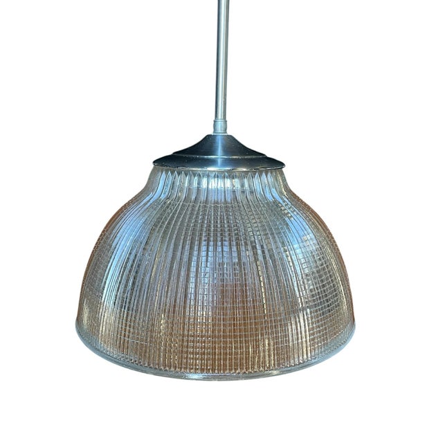 Vintage Halophane Pendant Light For Sale - Image 4 of 14