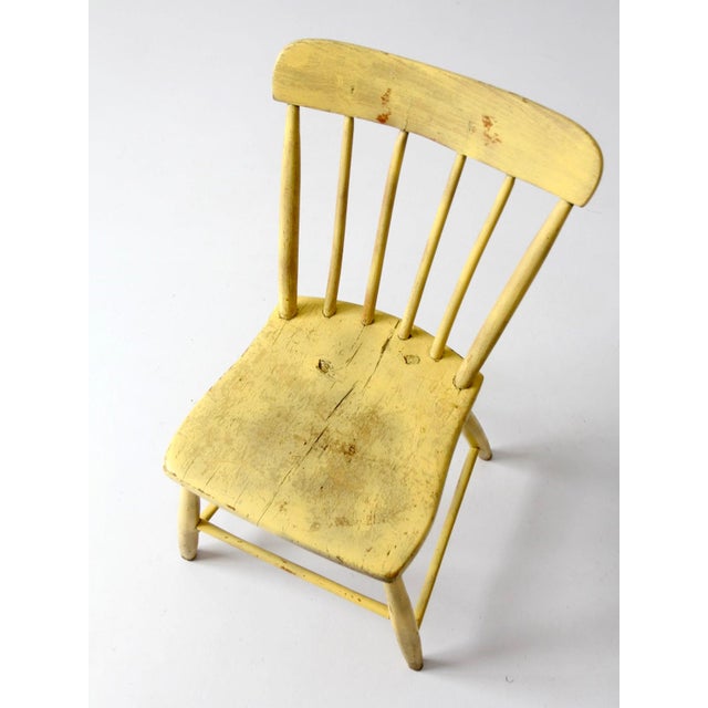 Antique Primitive Painted Plank Seat Chair For Sale - Image 10 of 12
