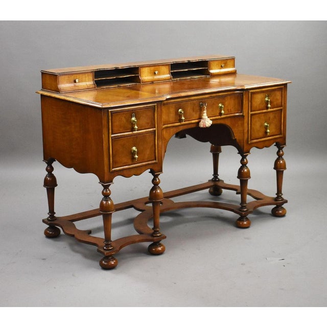 Antique Queen Anne Style Walnut Writing Table, 1900 For Sale - Image 10 of 12
