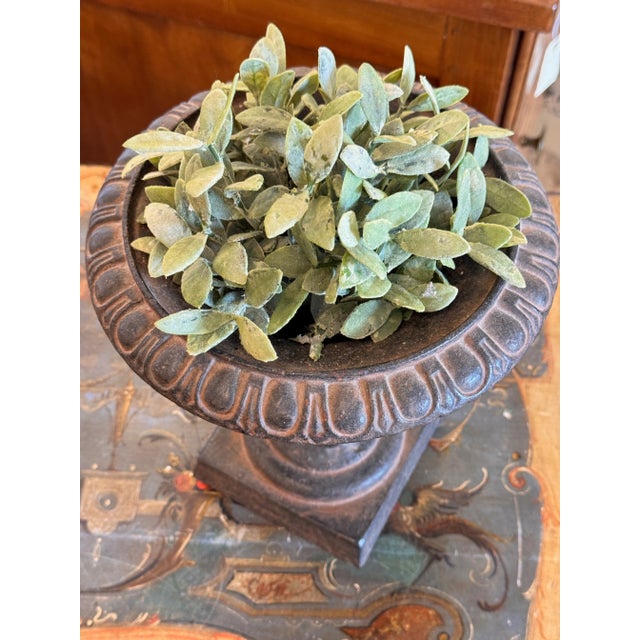 1950s Vintage Cast Iron Urn With Fluted Detail For Sale - Image 5 of 7