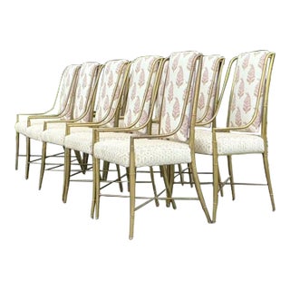 Vintage Regency Imperial Brass Dining Chairs - Set of 10 For Sale