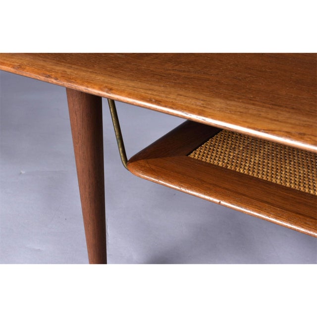 Wood Peter Hvidt and Orla Mølgaard Nielsen for France and Son Danish Teak and Cane Coffee Table For Sale - Image 7 of 13