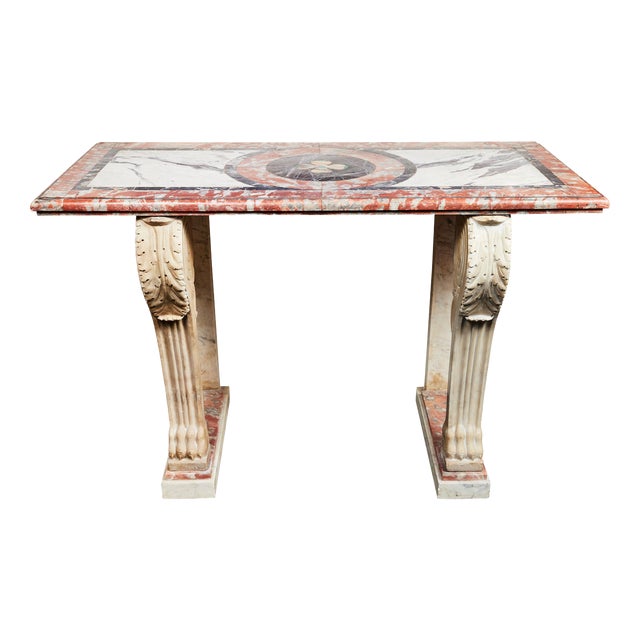 Antique, Solid Marble Console Table For Sale