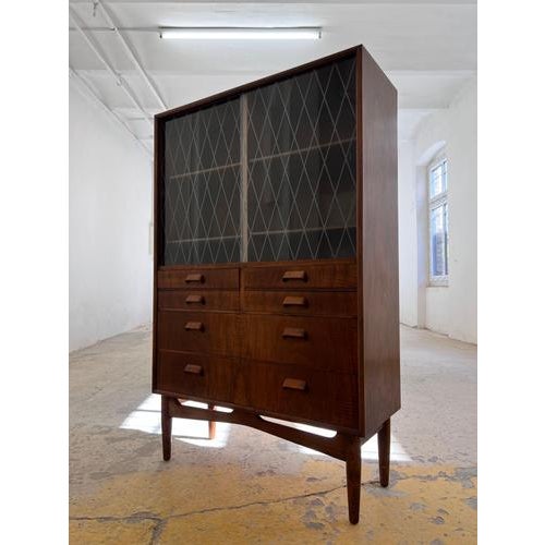 Danish Teak Display Cabinet For Sale - Image 3 of 11