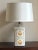 Chinoiserie Vintage Lotus Flower Ceramic Table Lamp For Sale - Image 3 of 13