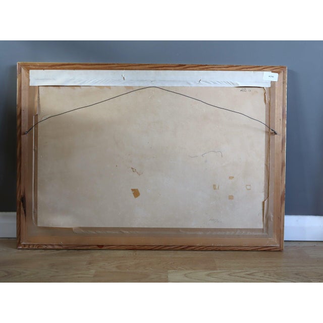 Mid-Century Modern 'Reclining Figure on Rug' Original Swedish Figurative Watercolour Painting, Framed For Sale - Image 12 of 12