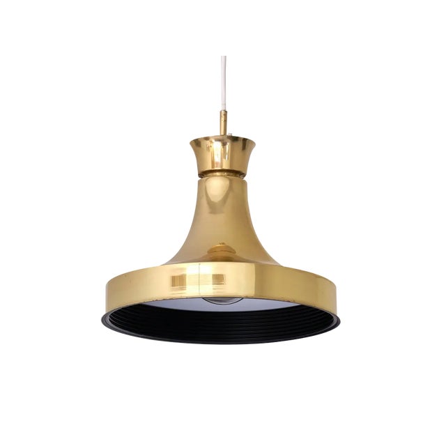 Swedish Modern Pendant Light in Brass by Fagerhults Belysning, 1960s For Sale
