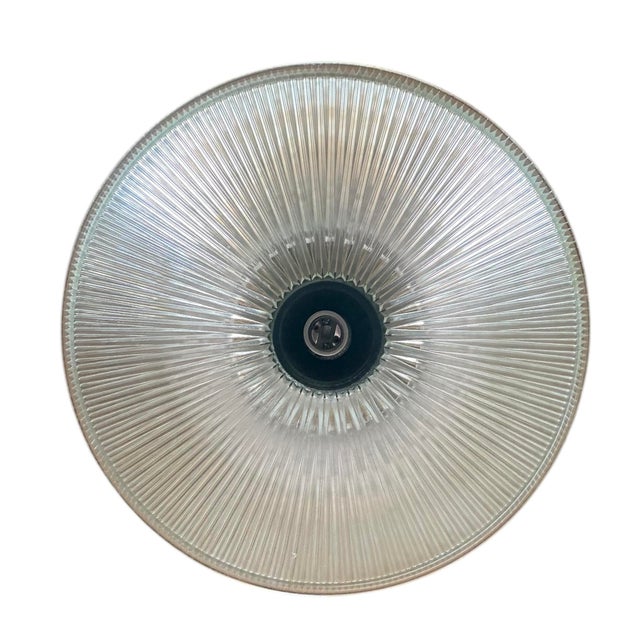 Large Vintage Halophane Ceiling Pendant on Rod For Sale In Los Angeles - Image 6 of 7