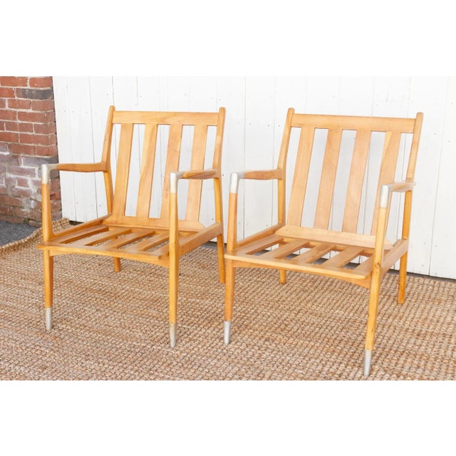 Pair of Mid-Century Style Club Chairs For Sale In Los Angeles - Image 6 of 12