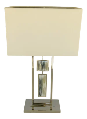 Theodore Alexander Modern Stainless Steel Swap Table Lamp