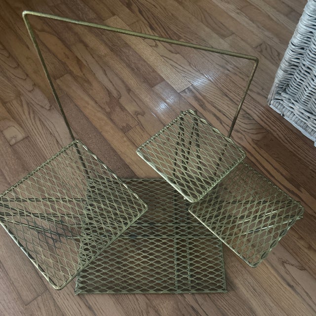4 metal grate sizes…11.5”x14”, 9”x9”, 7”x7”, and 6”x6”; great style with angular lines and dimension; largest measurements...