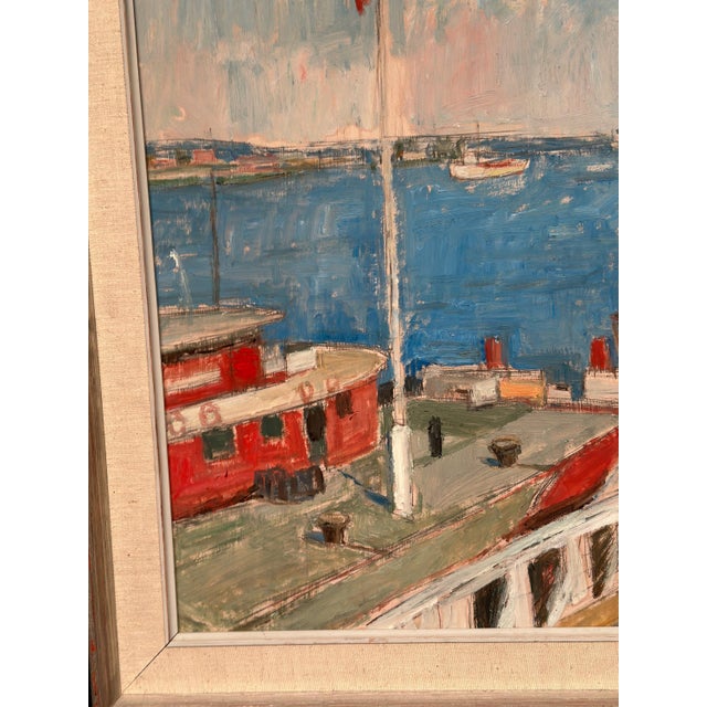 John Hedman, Malmö Harbour, 1960s, Oil Painting on Canvas, Framed For Sale - Image 11 of 15