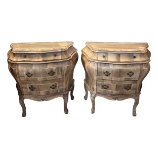Italian 18th Century Style Bombe Commodes, 1950s, Set of 2 For Sale