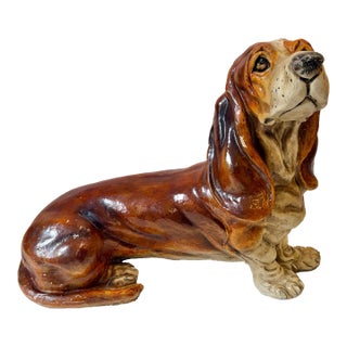 Vintage Mid-Century Extra Large Basset Hound Sculpture For Sale