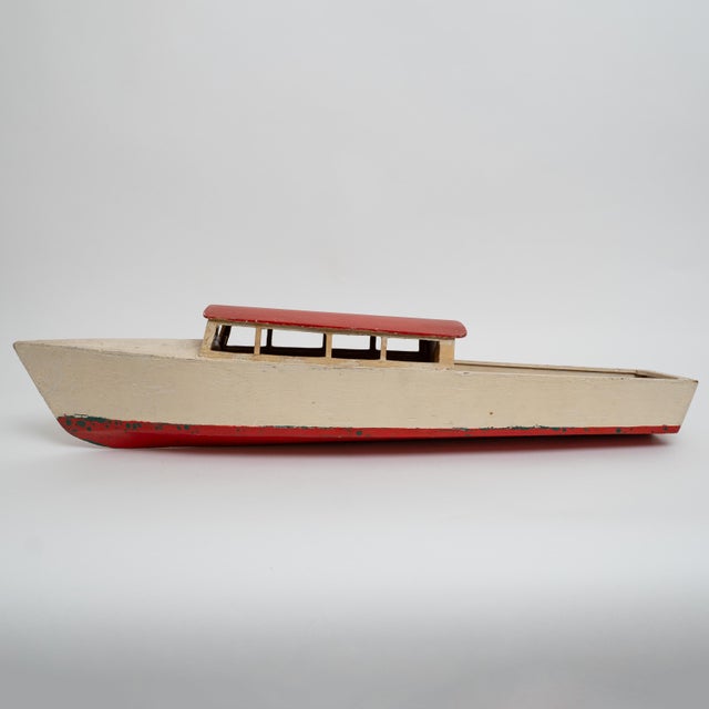 Early 19th Century Hand-Painted Pond Boat Model, Nautical Construction For Sale - Image 11 of 15